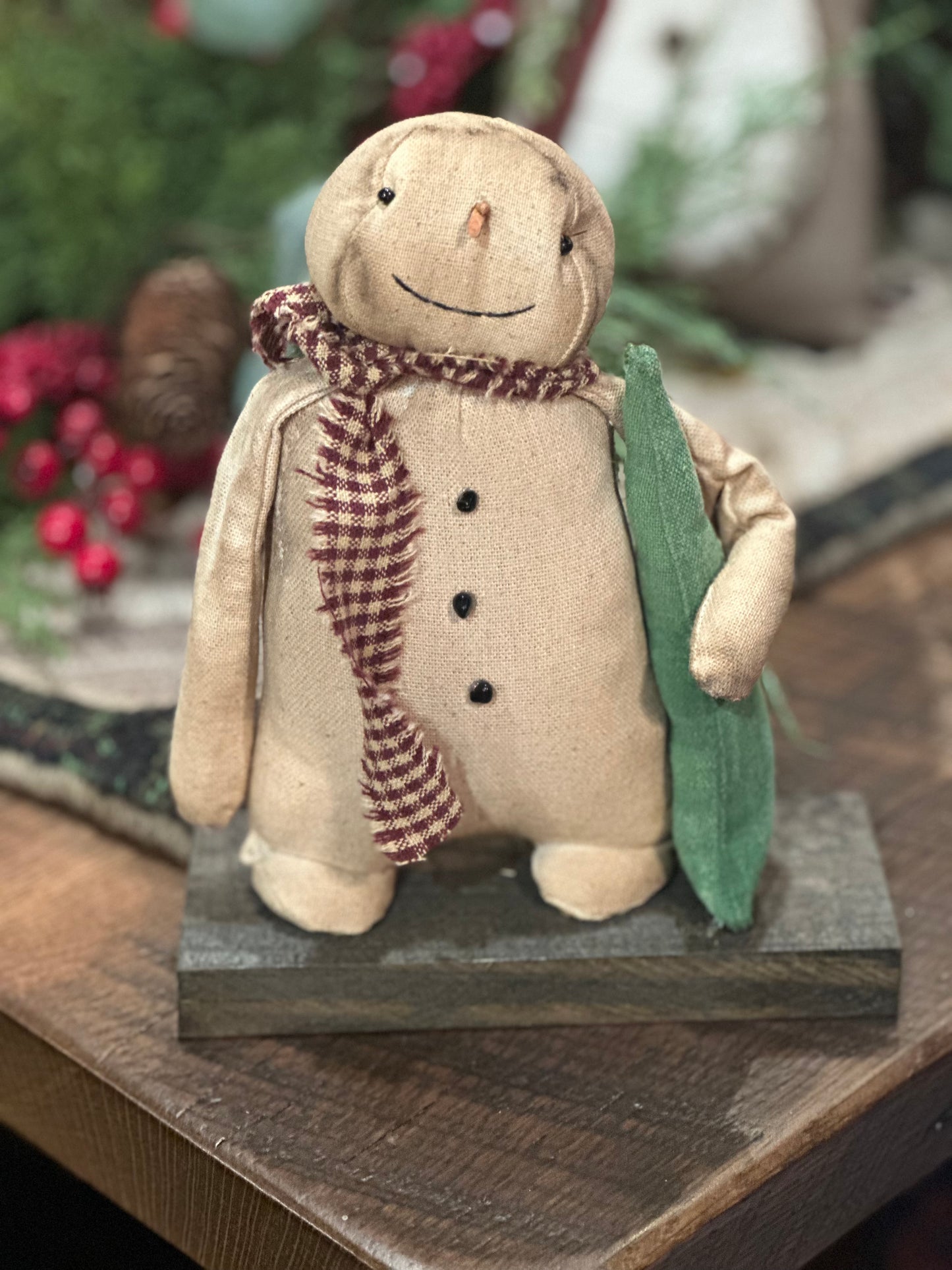 Handmade Little Snowman w/Tree Winter