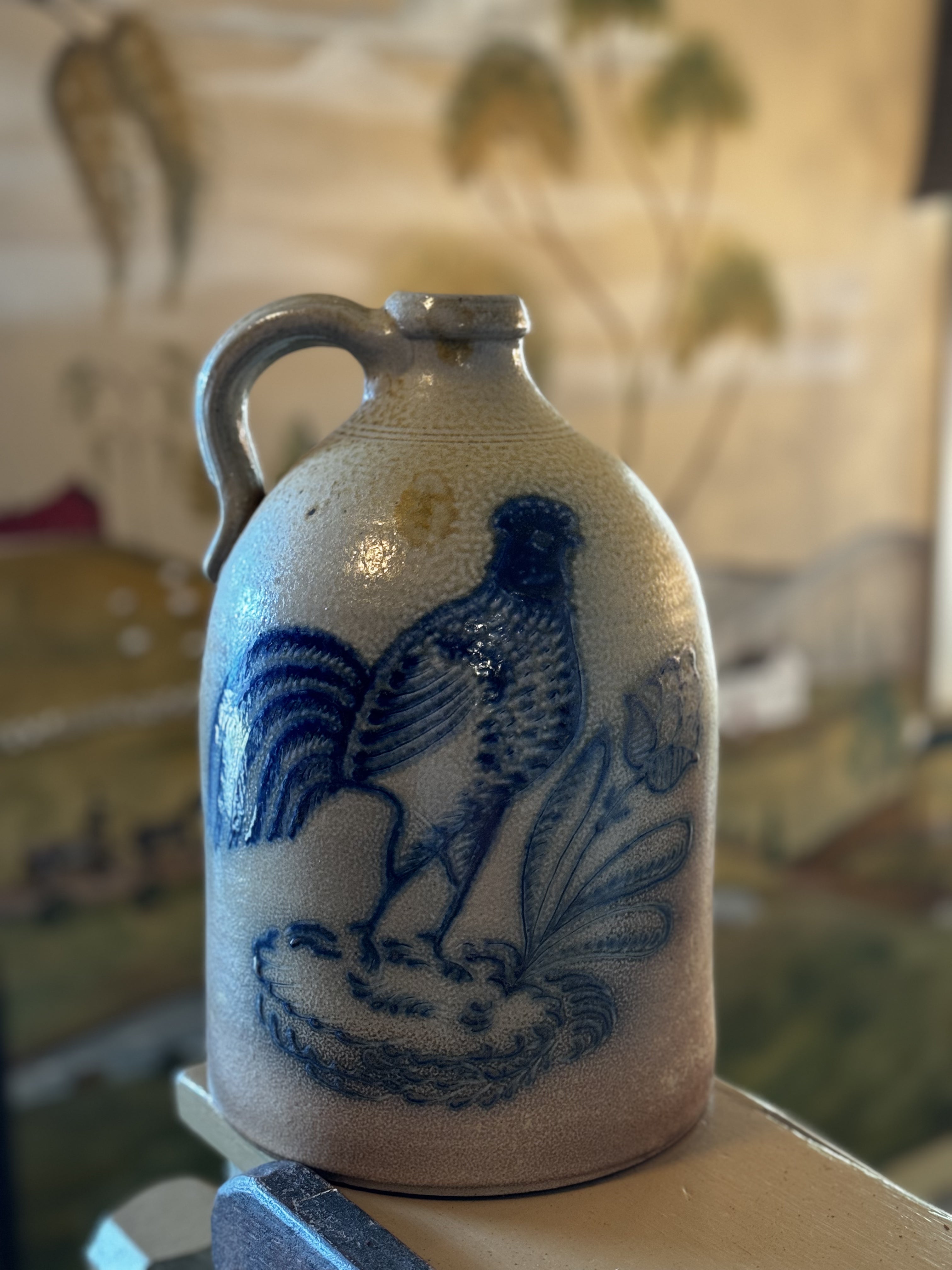 Crocker & Springer Jug w/Bird and Flower