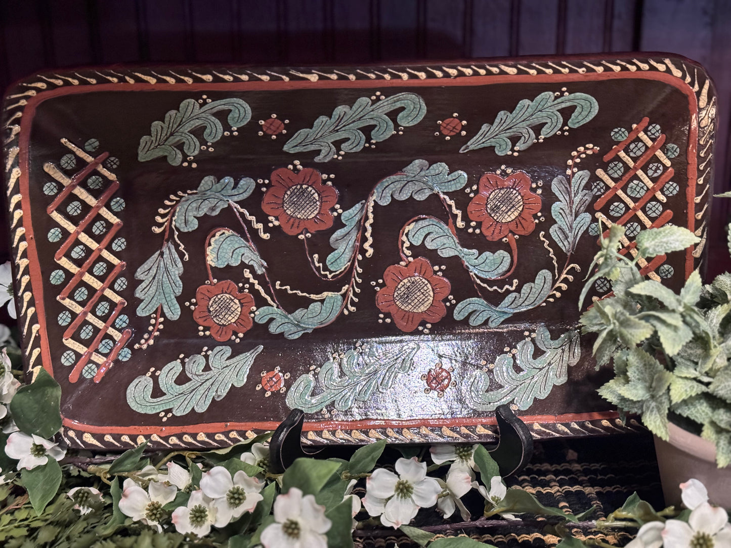 Workshops of David T Smith Large Floral Platter