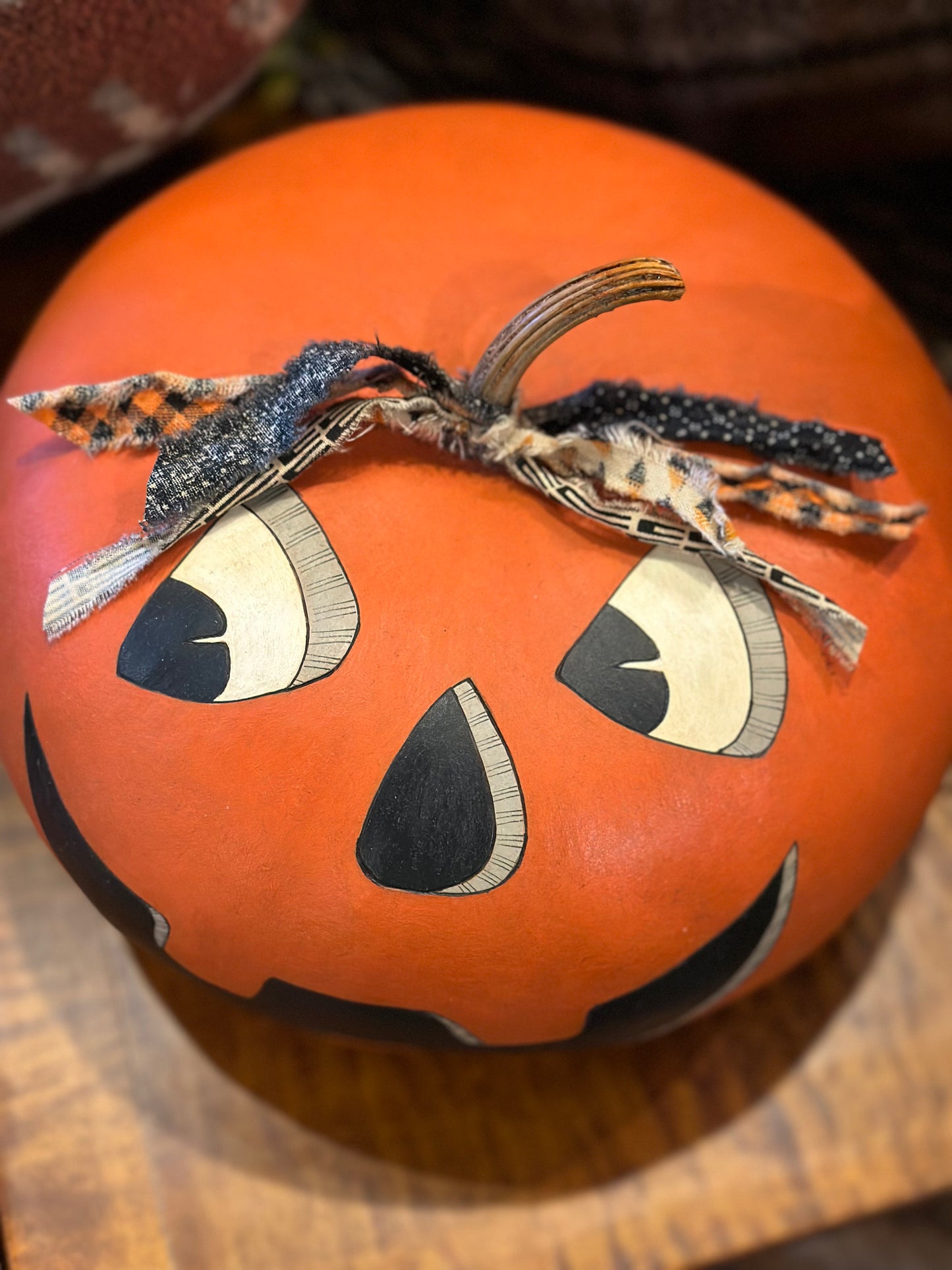 Hand Carved/Painted Jack Gourd