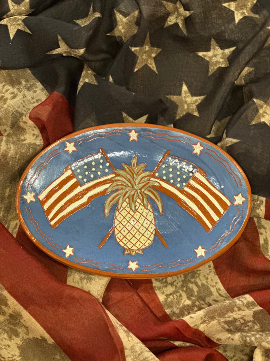 Red Oaks Americana Pineapple Plate Summer