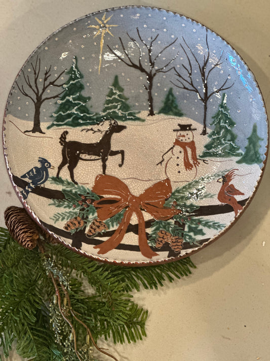 David T Smith 11.5” Winter Scene Plate Winter