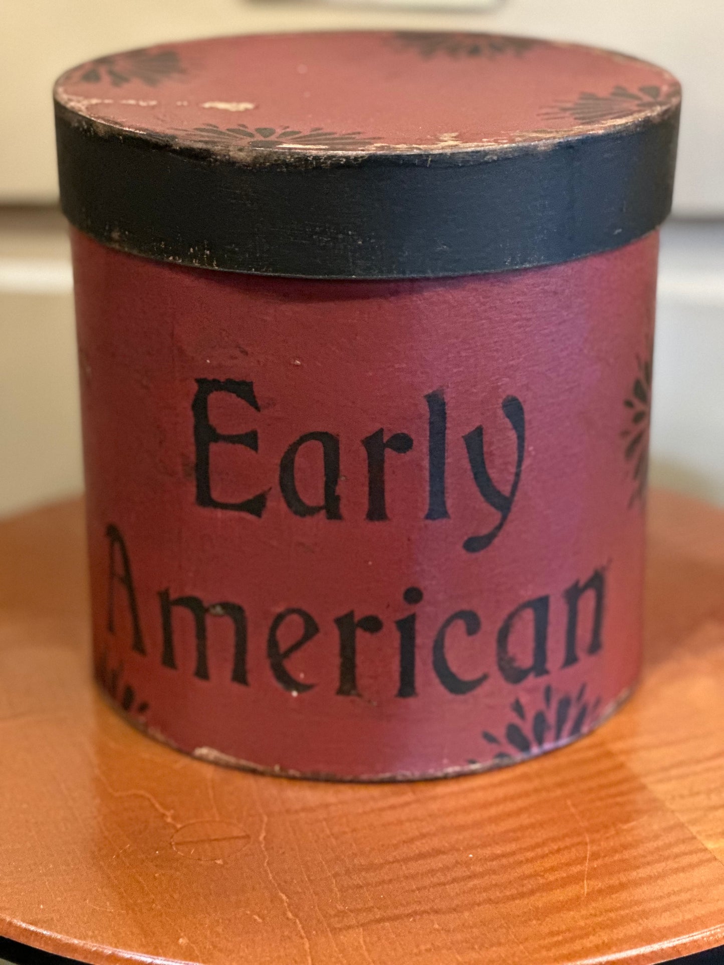 Cranberry Early American Papier-mâché Box