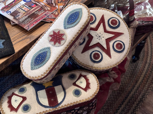 Patriotic / Summer Wool Appliqué Boxes