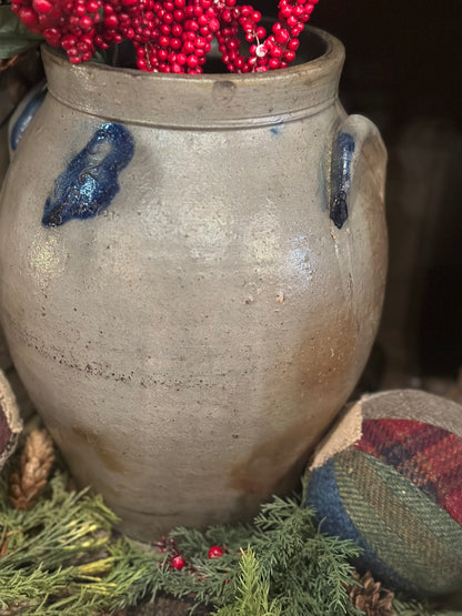 Antique N. Tracy Stoneware Ovoid 2 Gallon Crock Pot