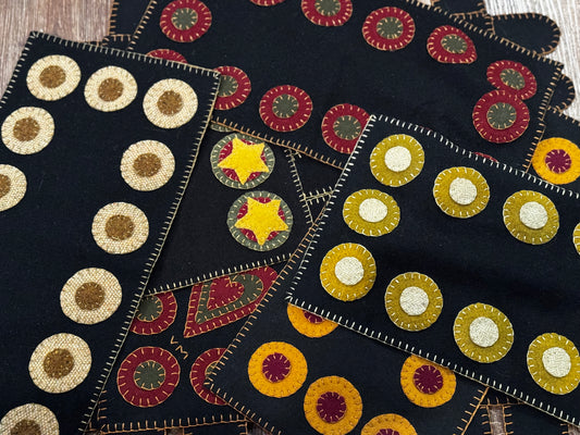 Handmade Wool Penny & Appliqué Runners