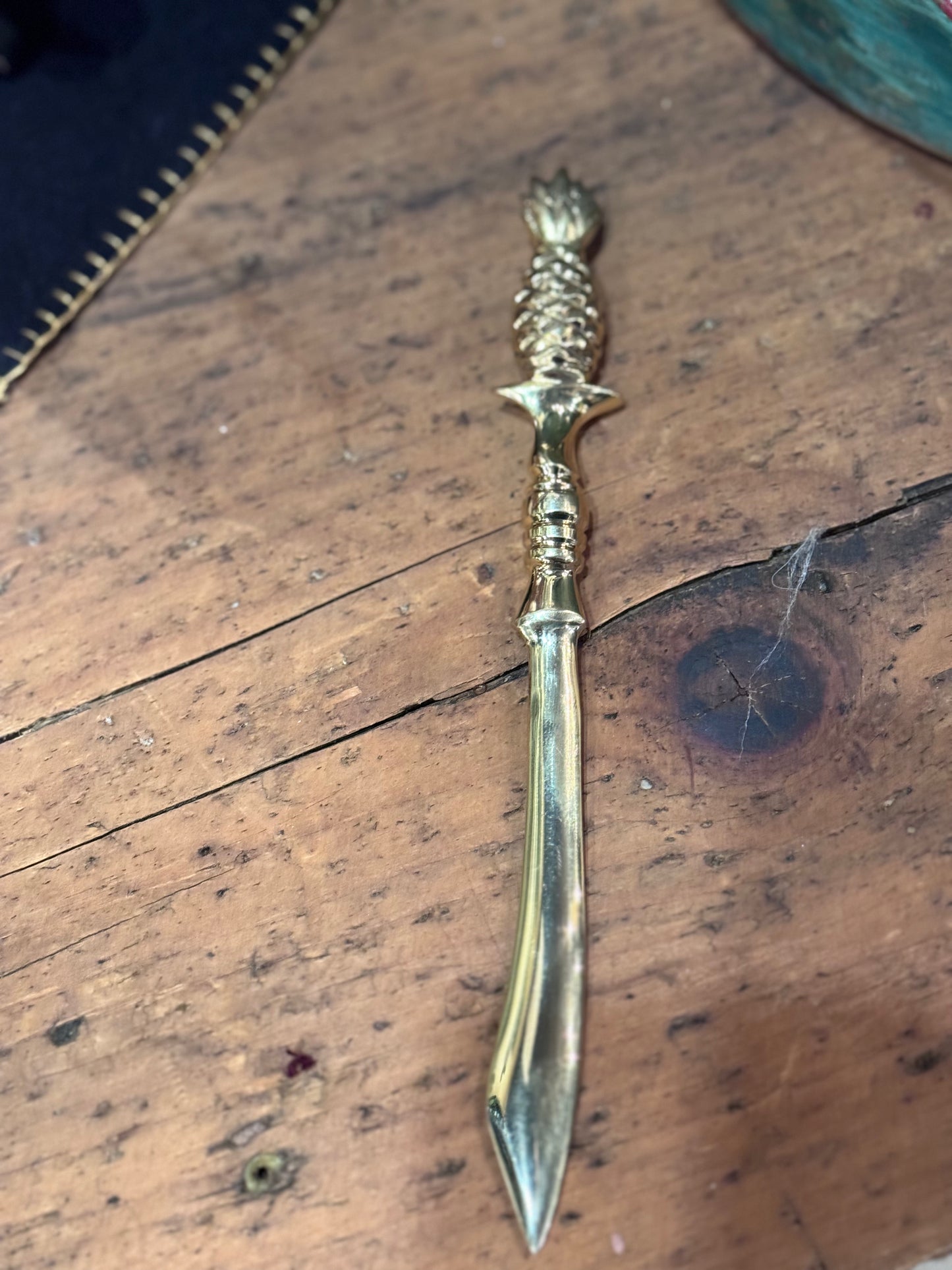 Solid Brass Pineapple Letter Opener