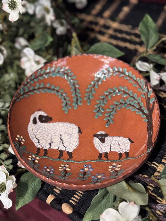 Small Two Sheep Plate David T Smith