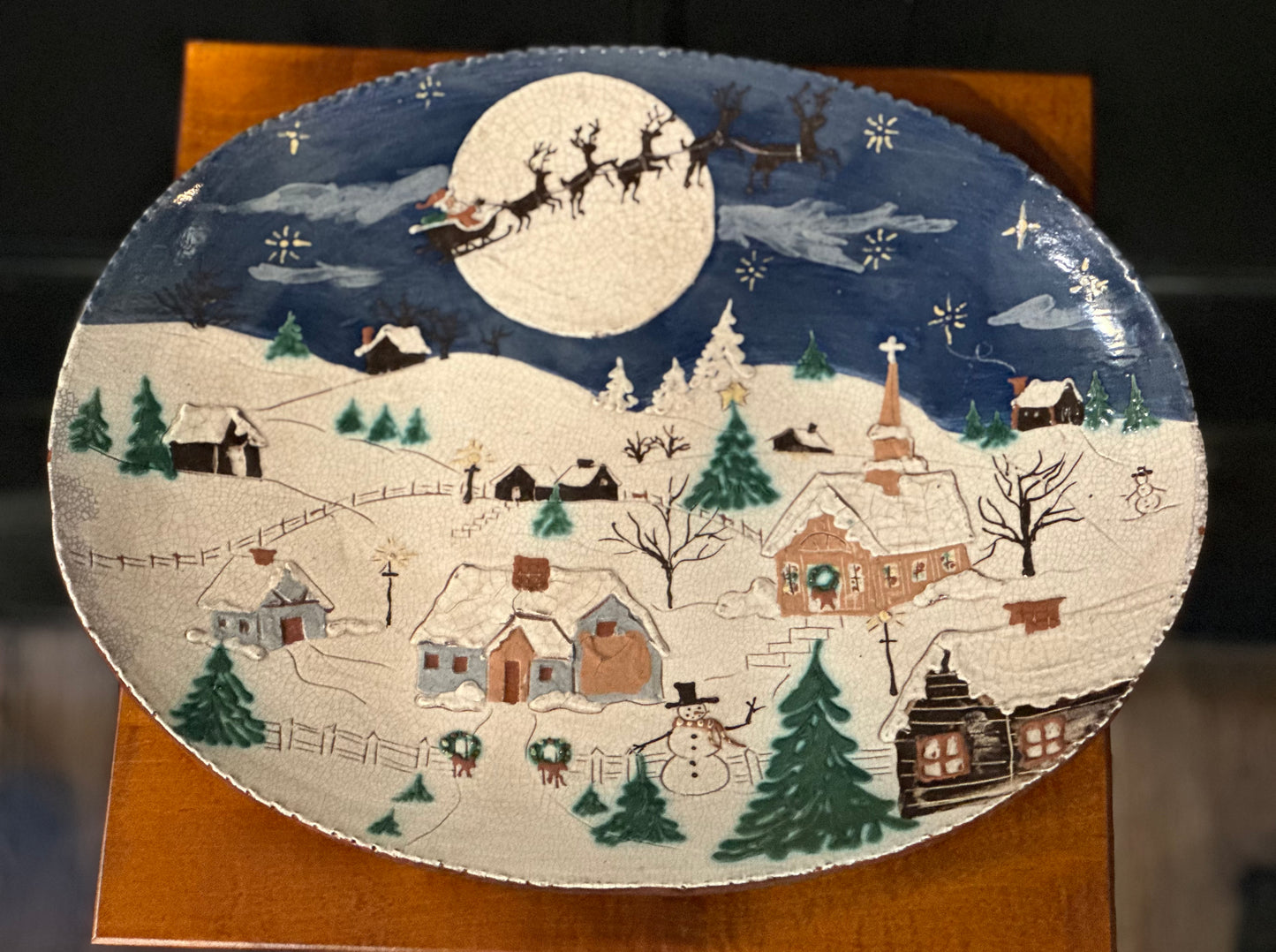 David T Smith XL Winter Scene Platter