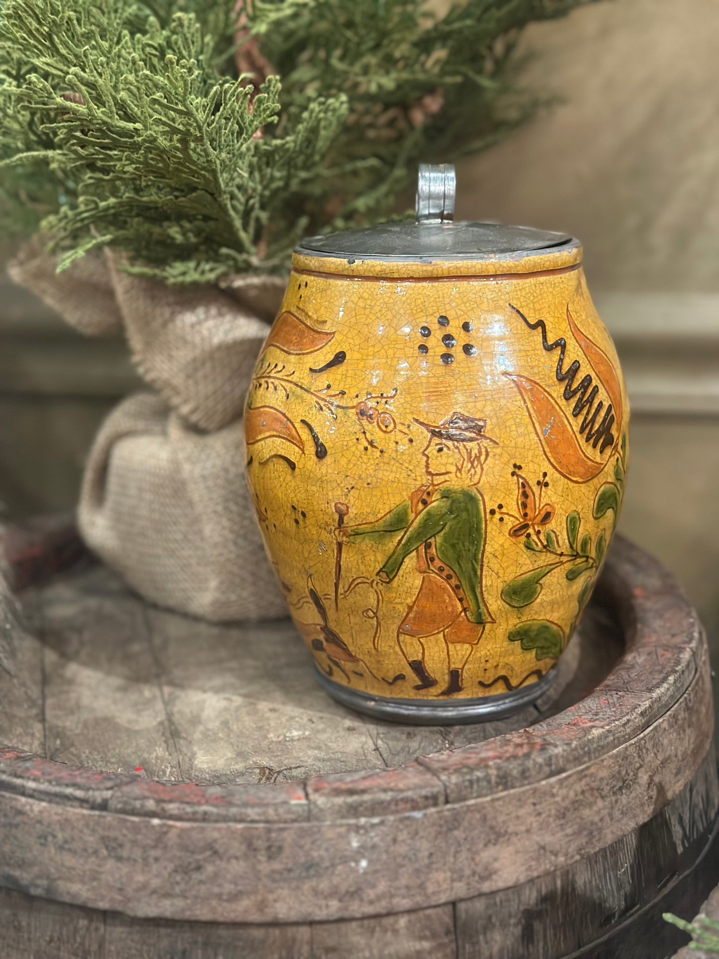 Shooner Couple w/Floral Canister