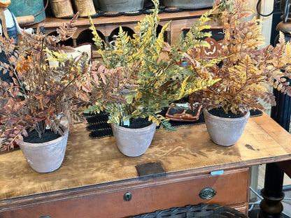 18” Fall Potted Fern Rust Color