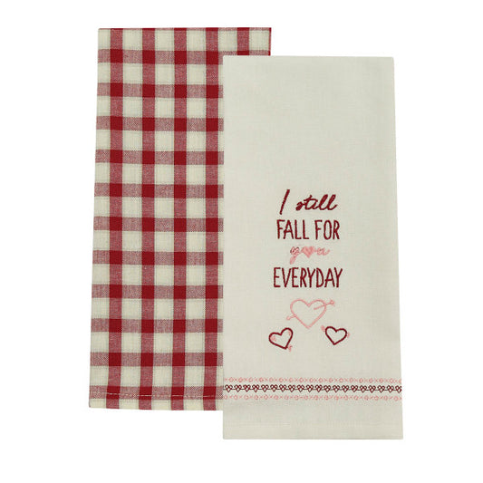 Valentine’s Day Dishtowels Set Fall For You