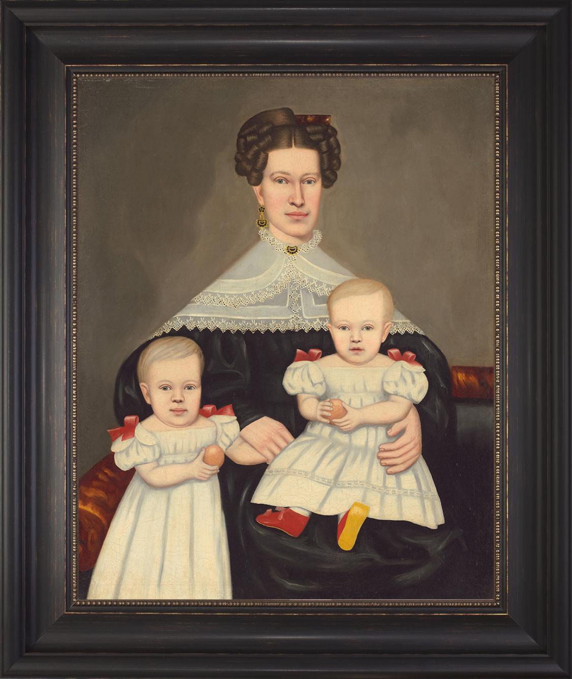 Mrs. Paul Smith Palmer and Her Twins Framed Art