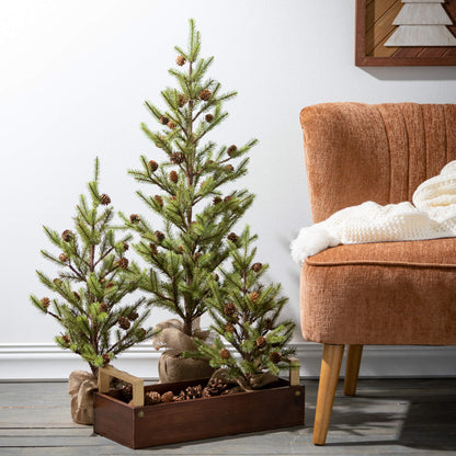 Pine Cone Trees in Burlap