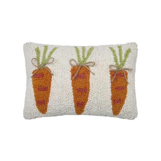 Carrots Hooked Pillow Spring