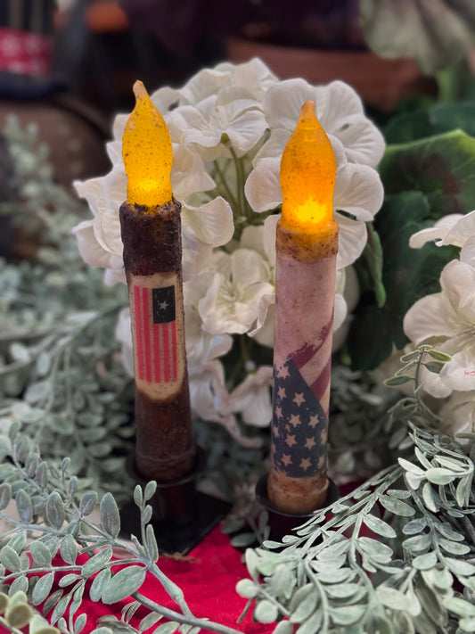 Flag Timer Taper Battery Operated Candles