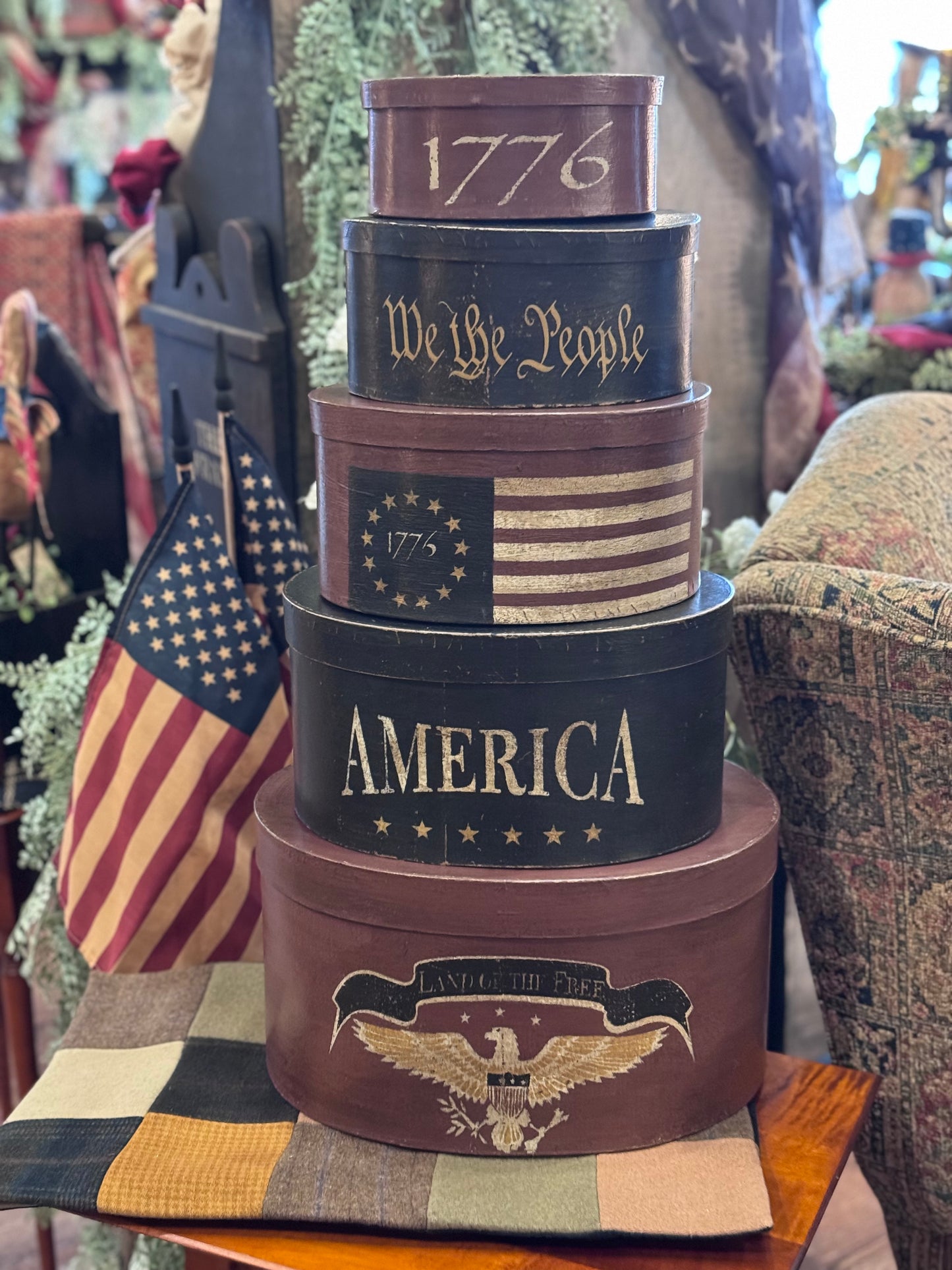 Americana Stacked Boxes Lg. Set