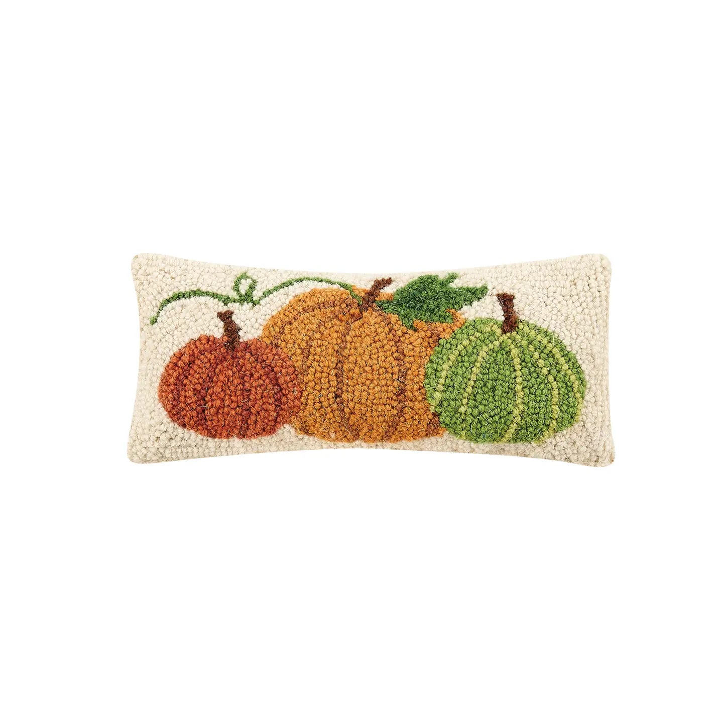 Little Hooked Pumpkins Rug Pillow
