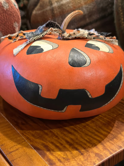 Hand Carved/Painted Jack Gourd