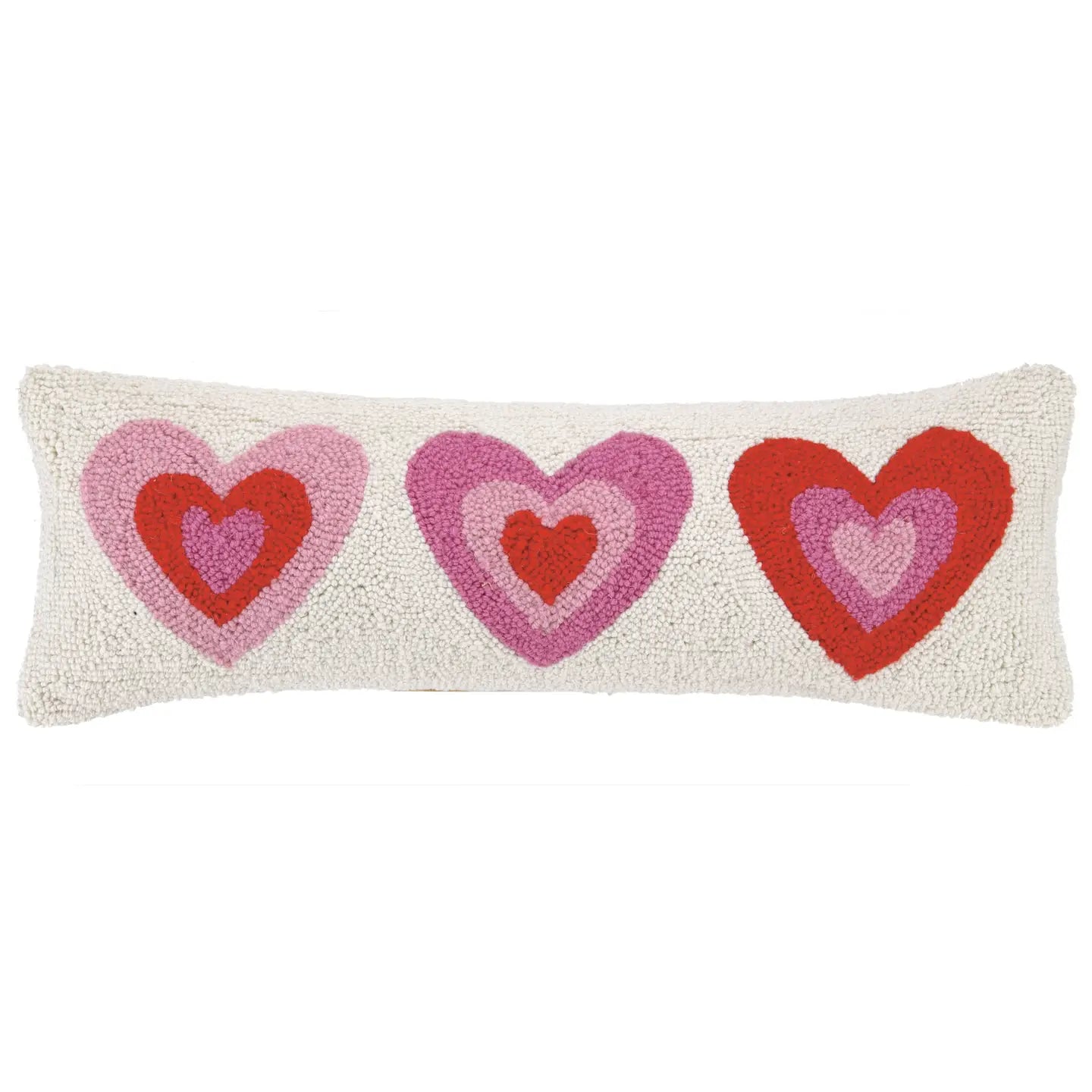 Pink Hearts Hooked Pillow VALENTINE