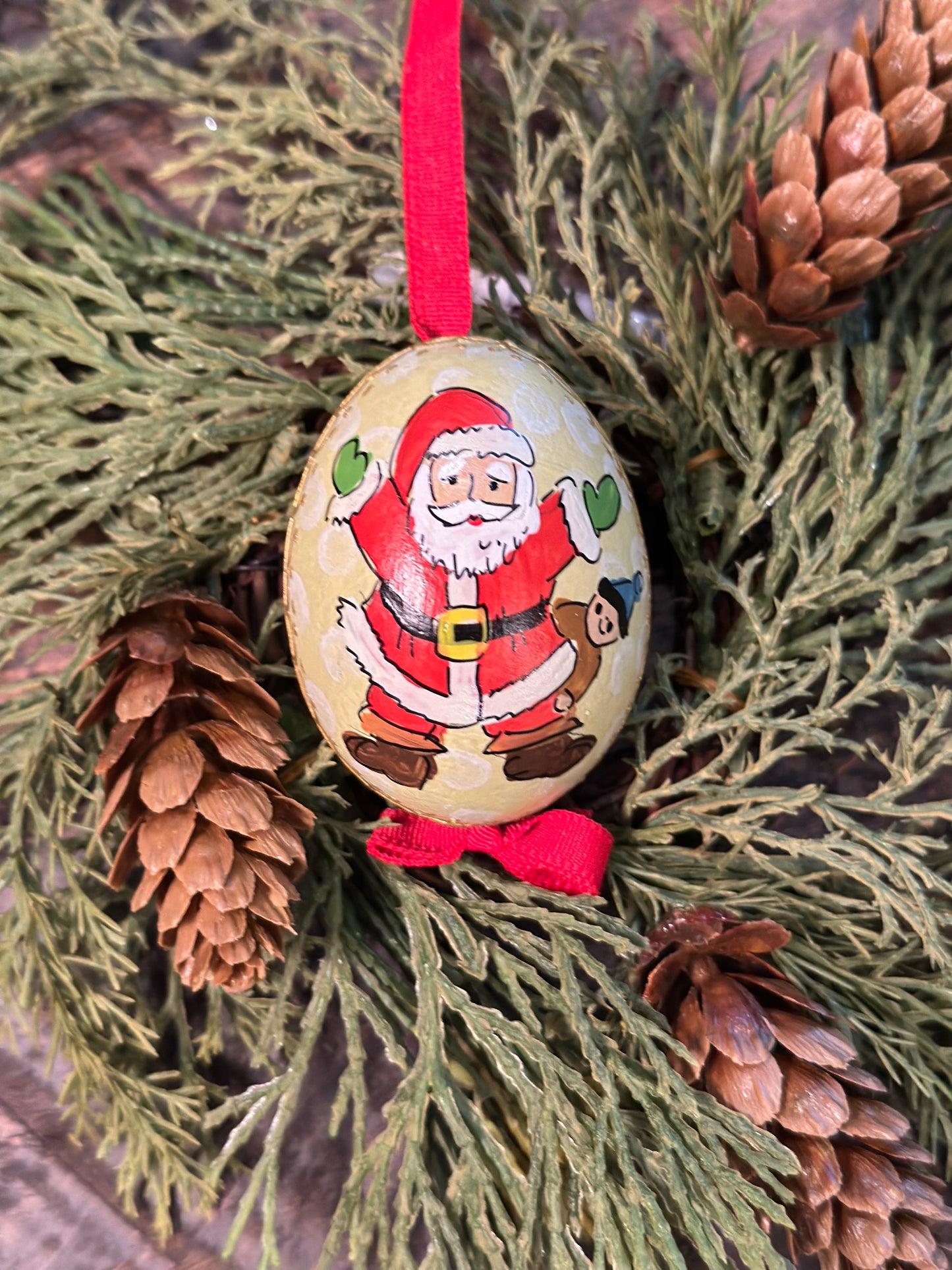 Everyday Santa Hand Painted Austria Eggs