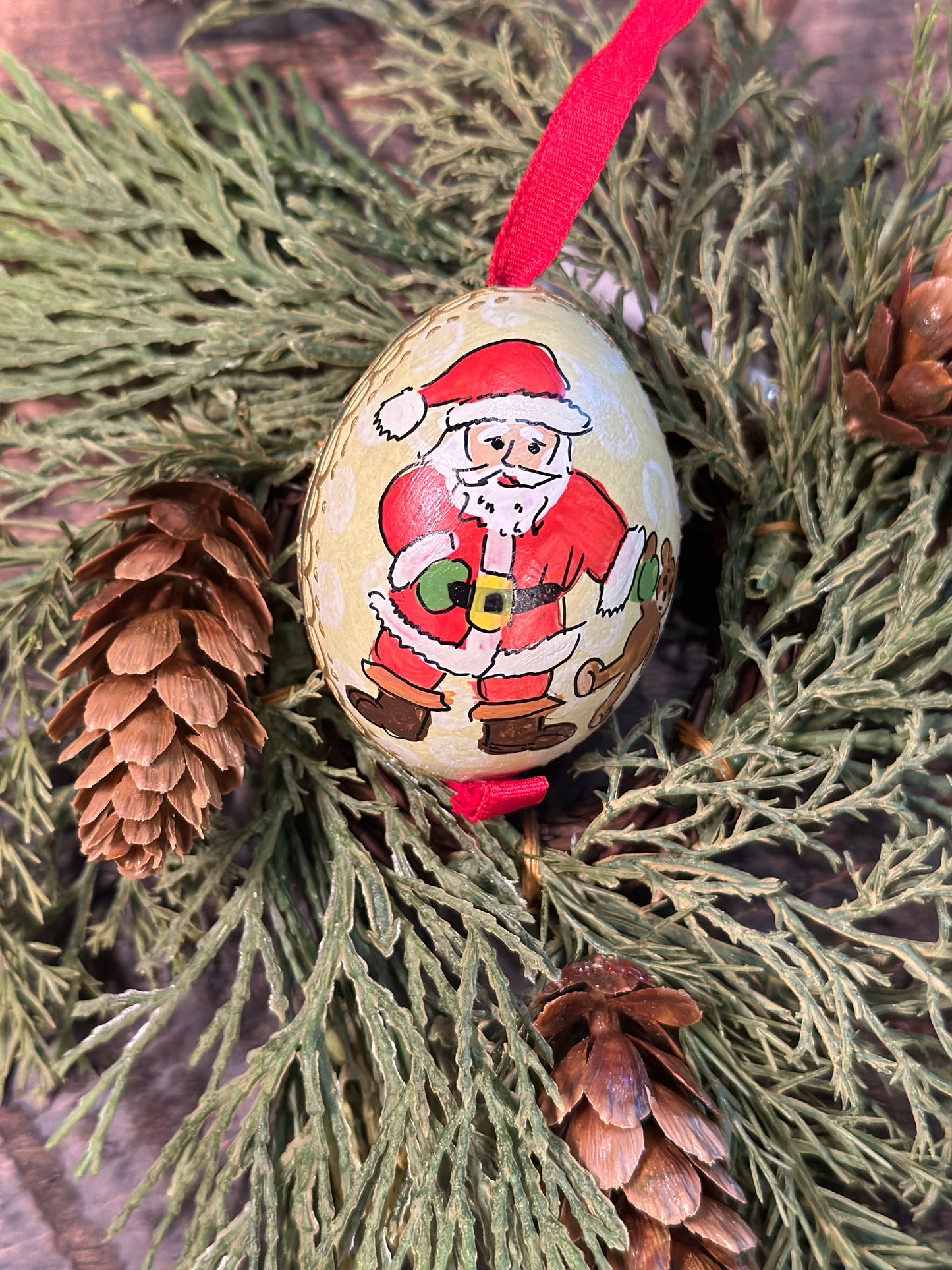 Everyday Santa Hand Painted Austria Eggs
