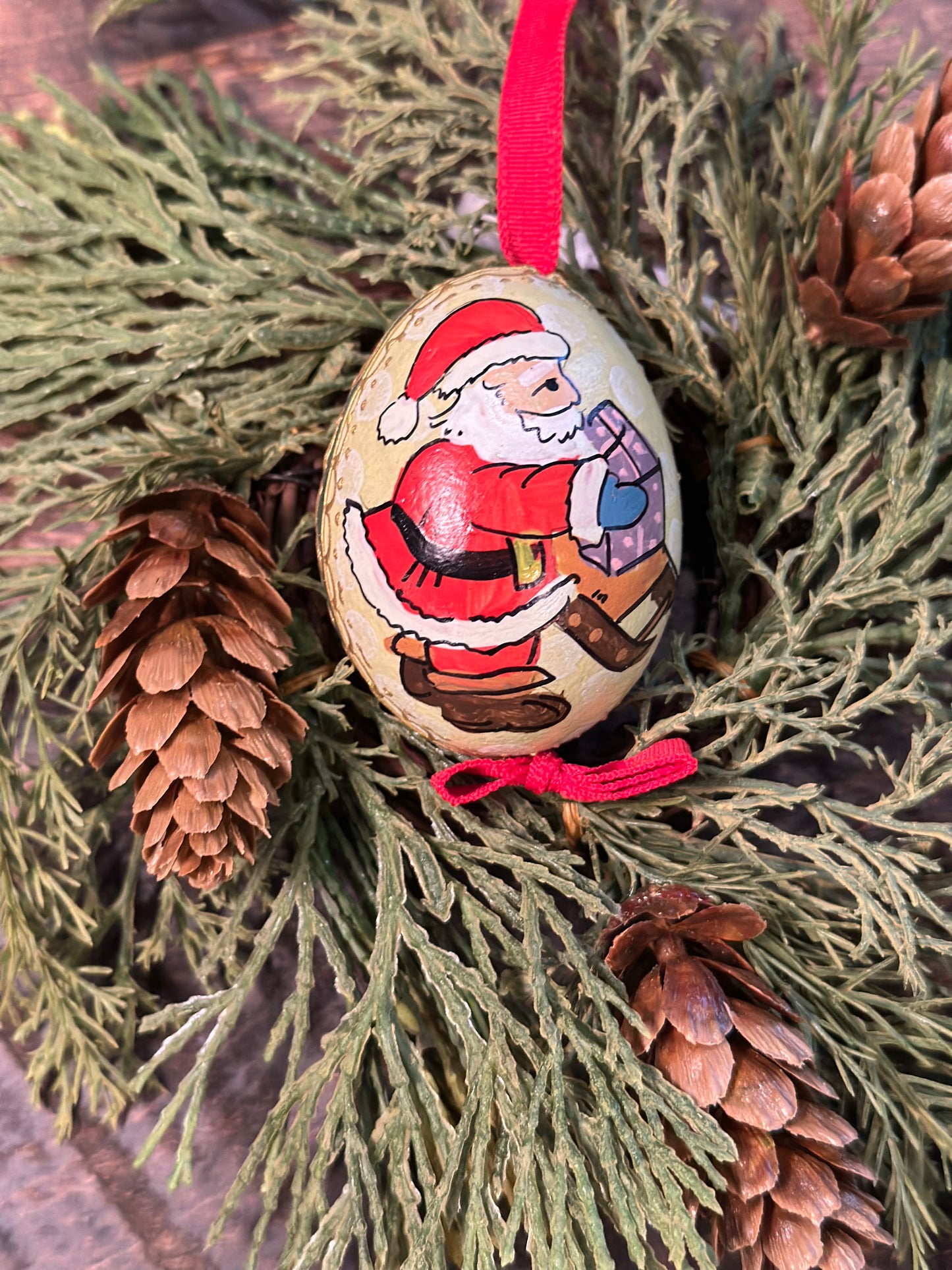 Everyday Santa Hand Painted Austria Eggs