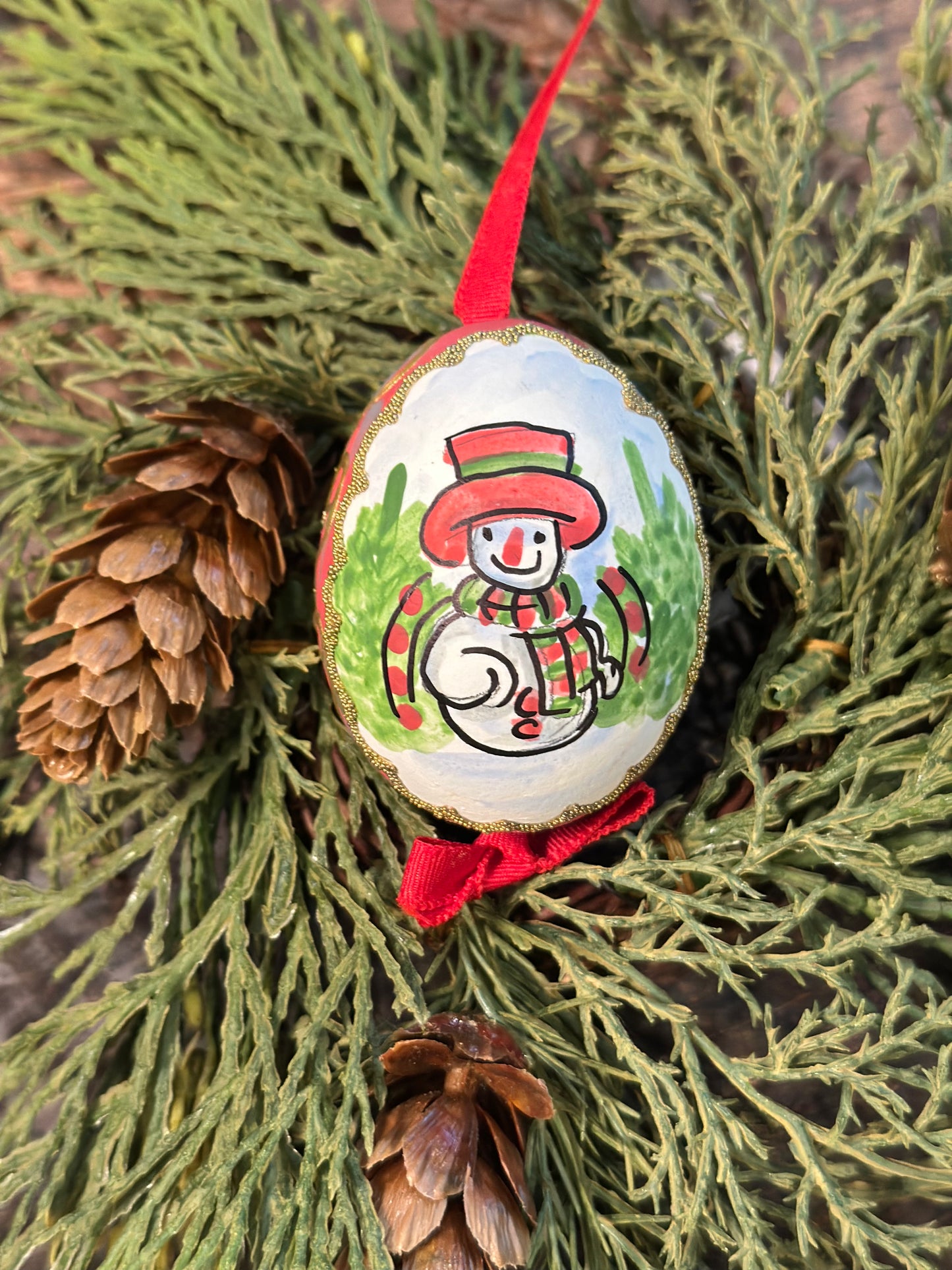 Snowman Hand Painted Austria Eggs