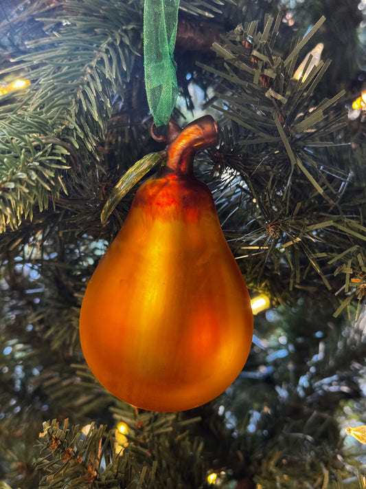 Gold Pear Ornament Winter SALE