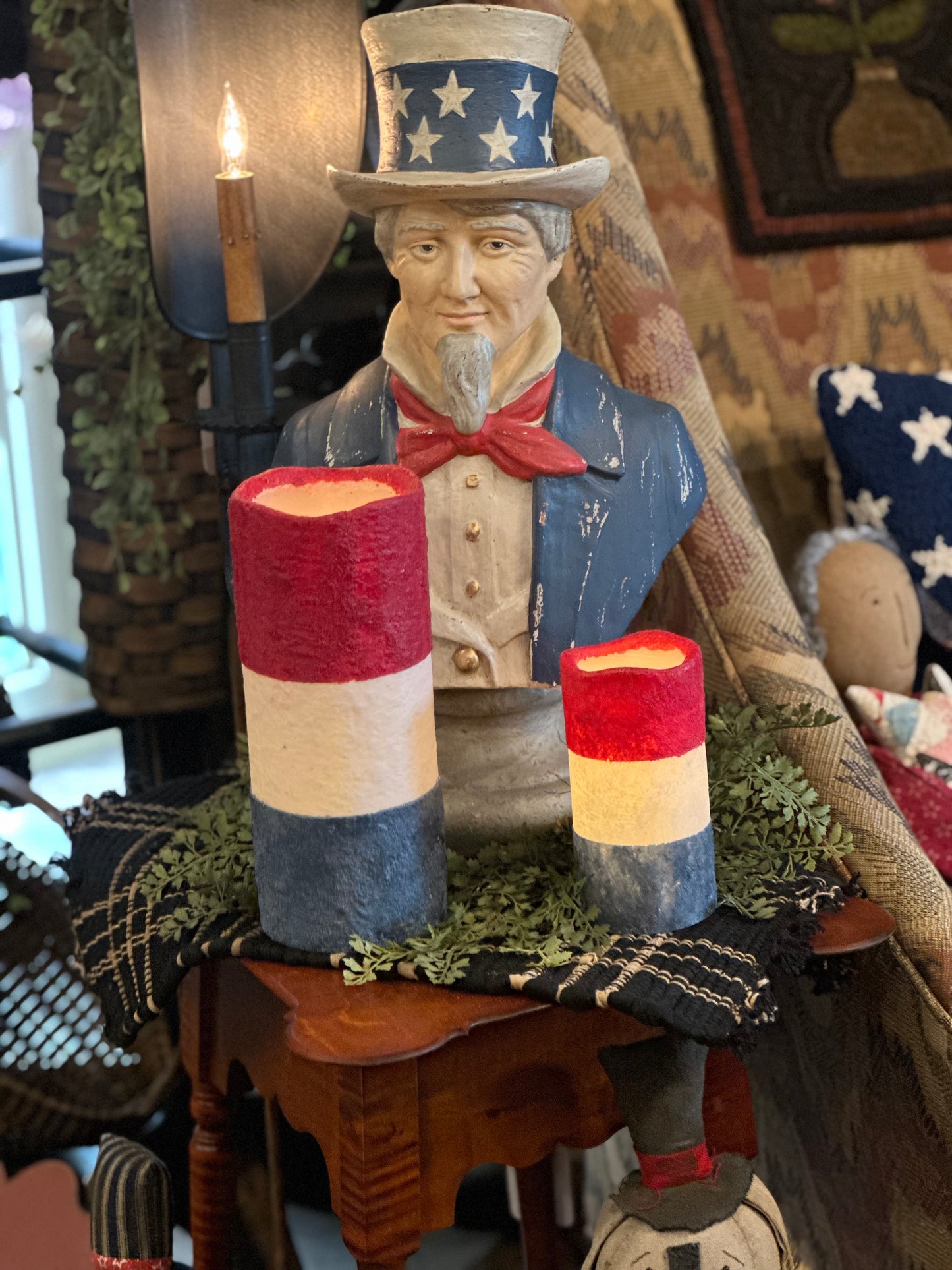 Americana Striped Timer Candles