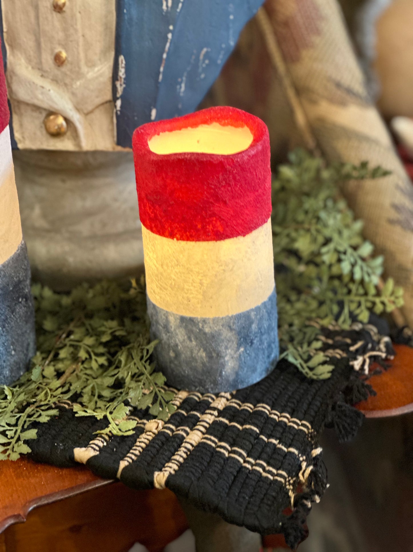 Americana Striped Timer Candles