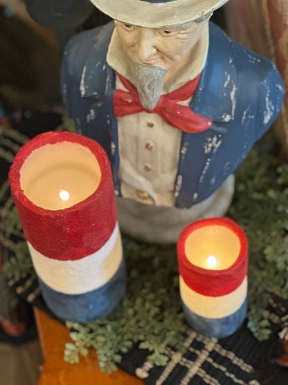 Americana Striped Timer Candles