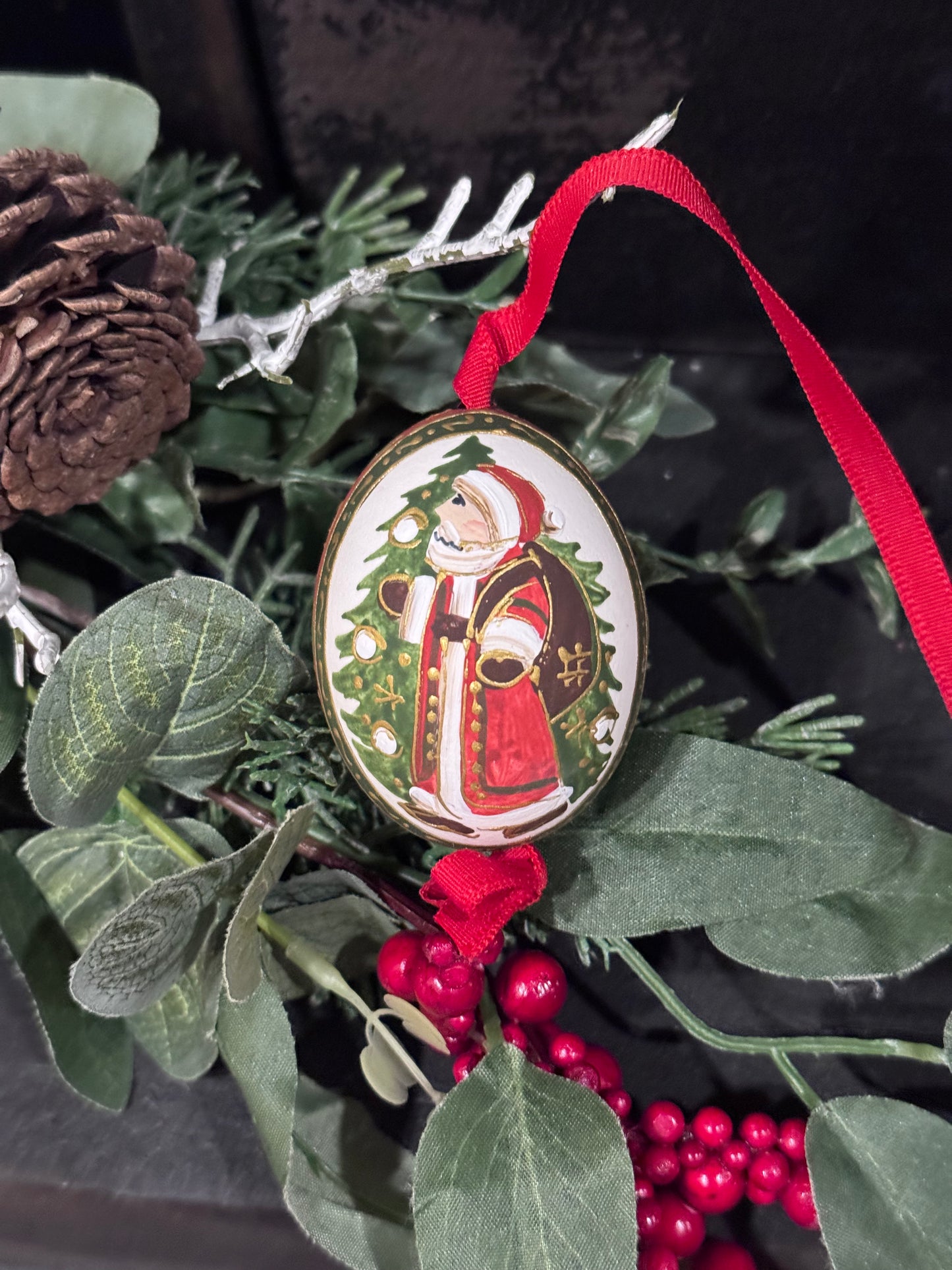 Santa Hand Painted Austria Eggs