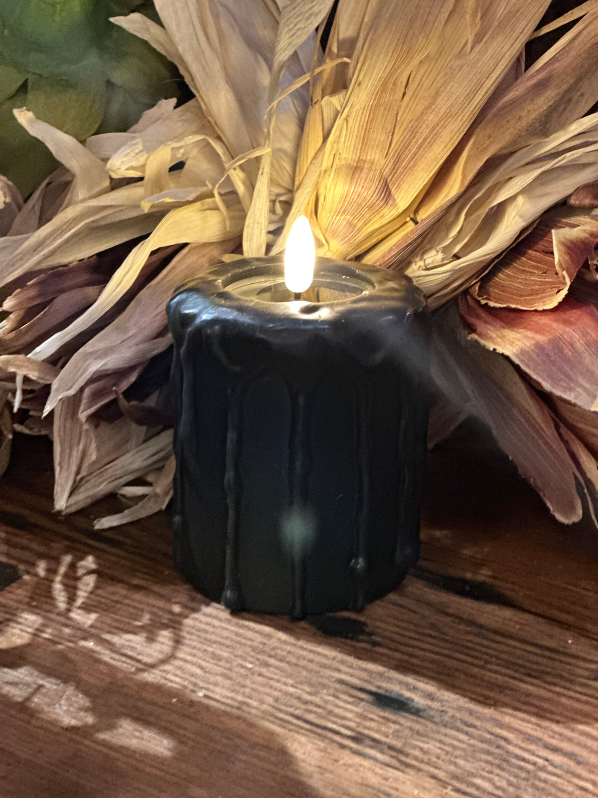3D Realistic Black Pillar Candle