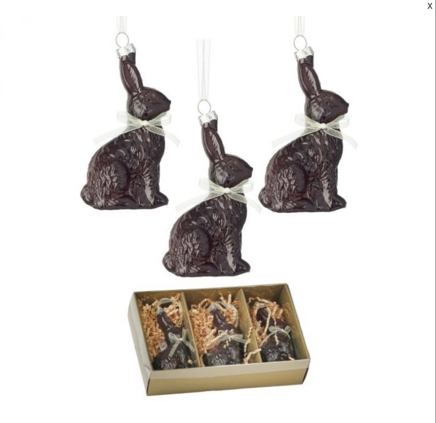 Faux Chocolate Bunny & Tulip Ornaments