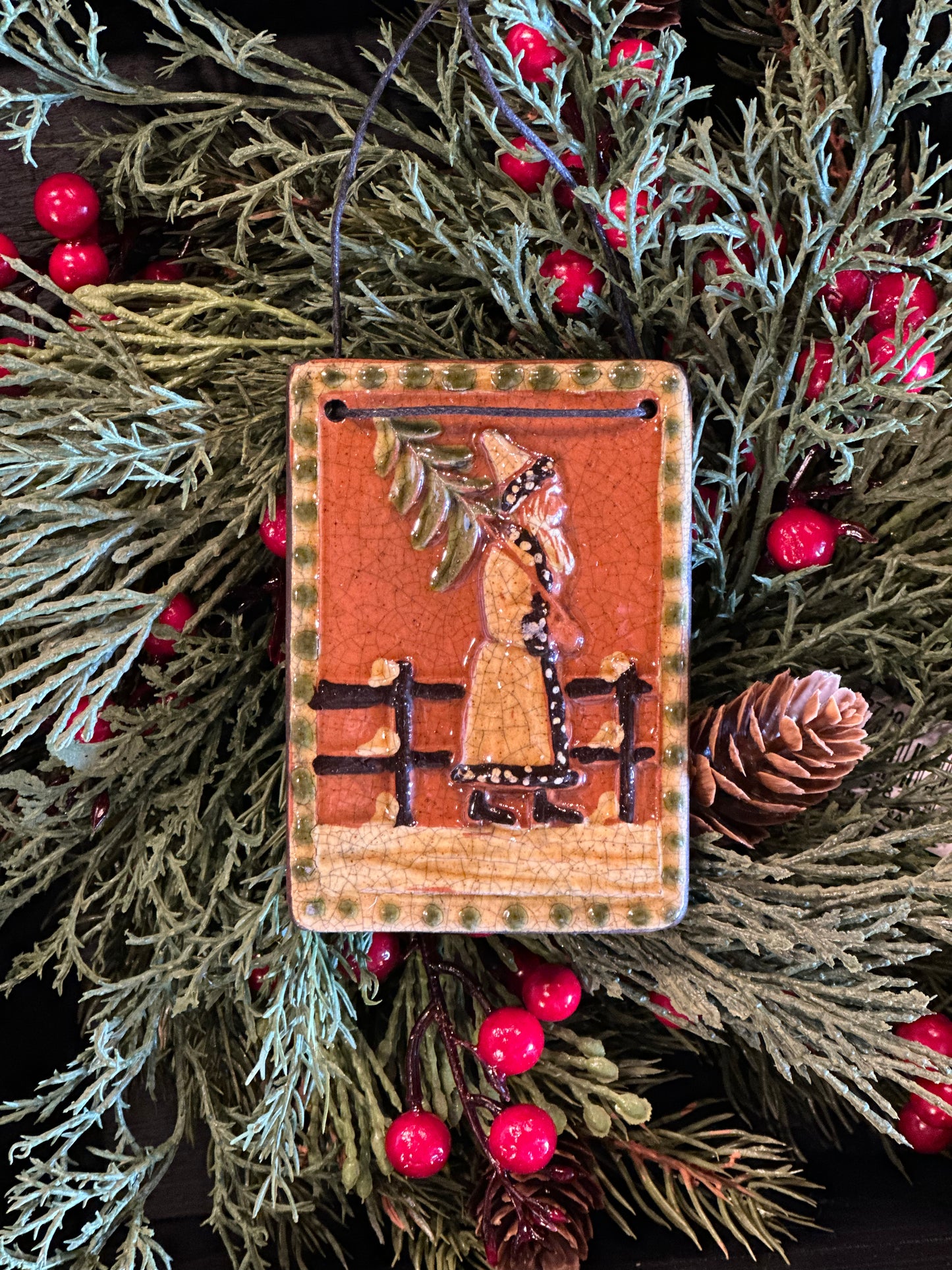 Shooner Strolling Santa Ornament