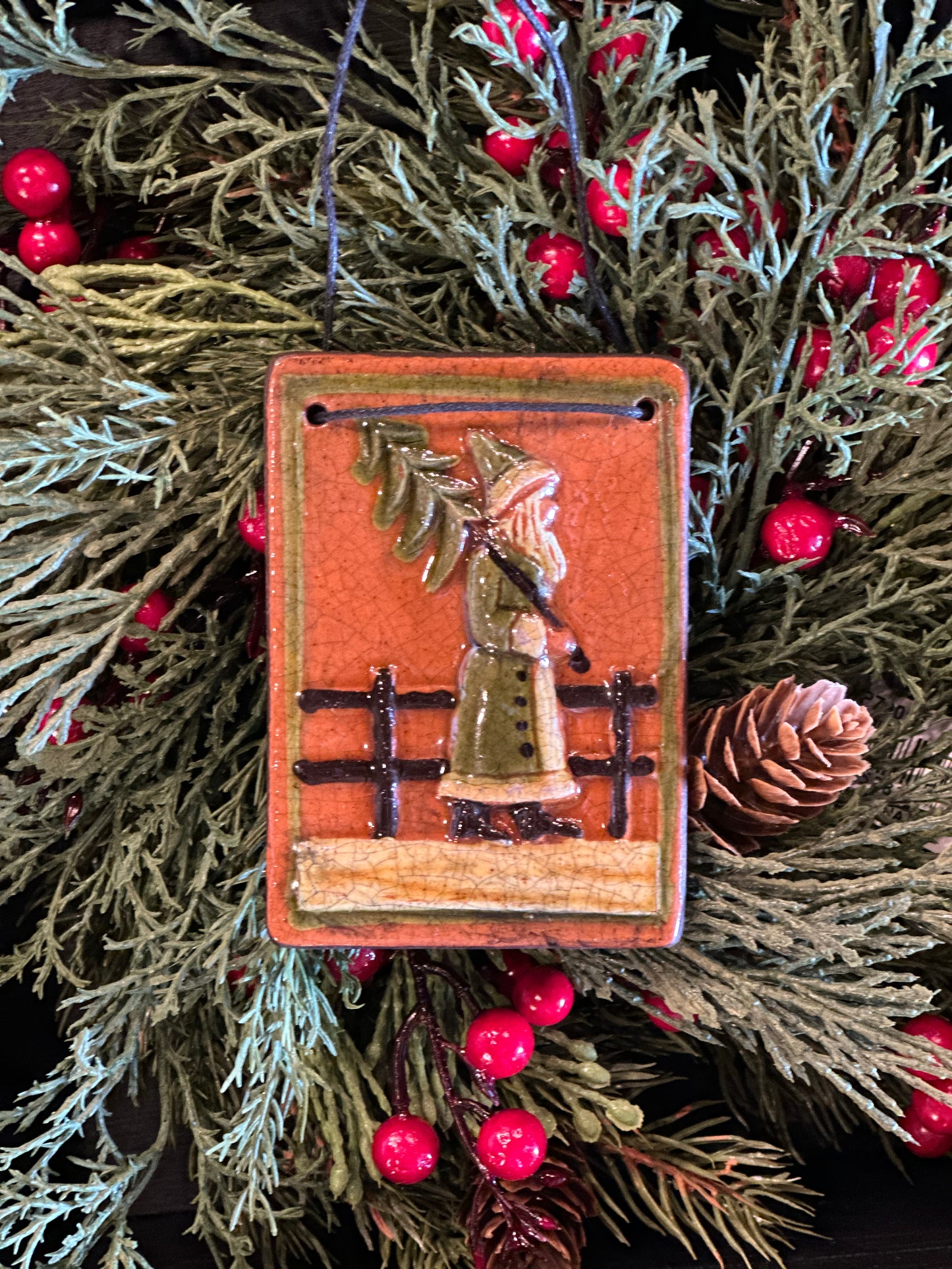 Shooner Strolling Santa Ornament