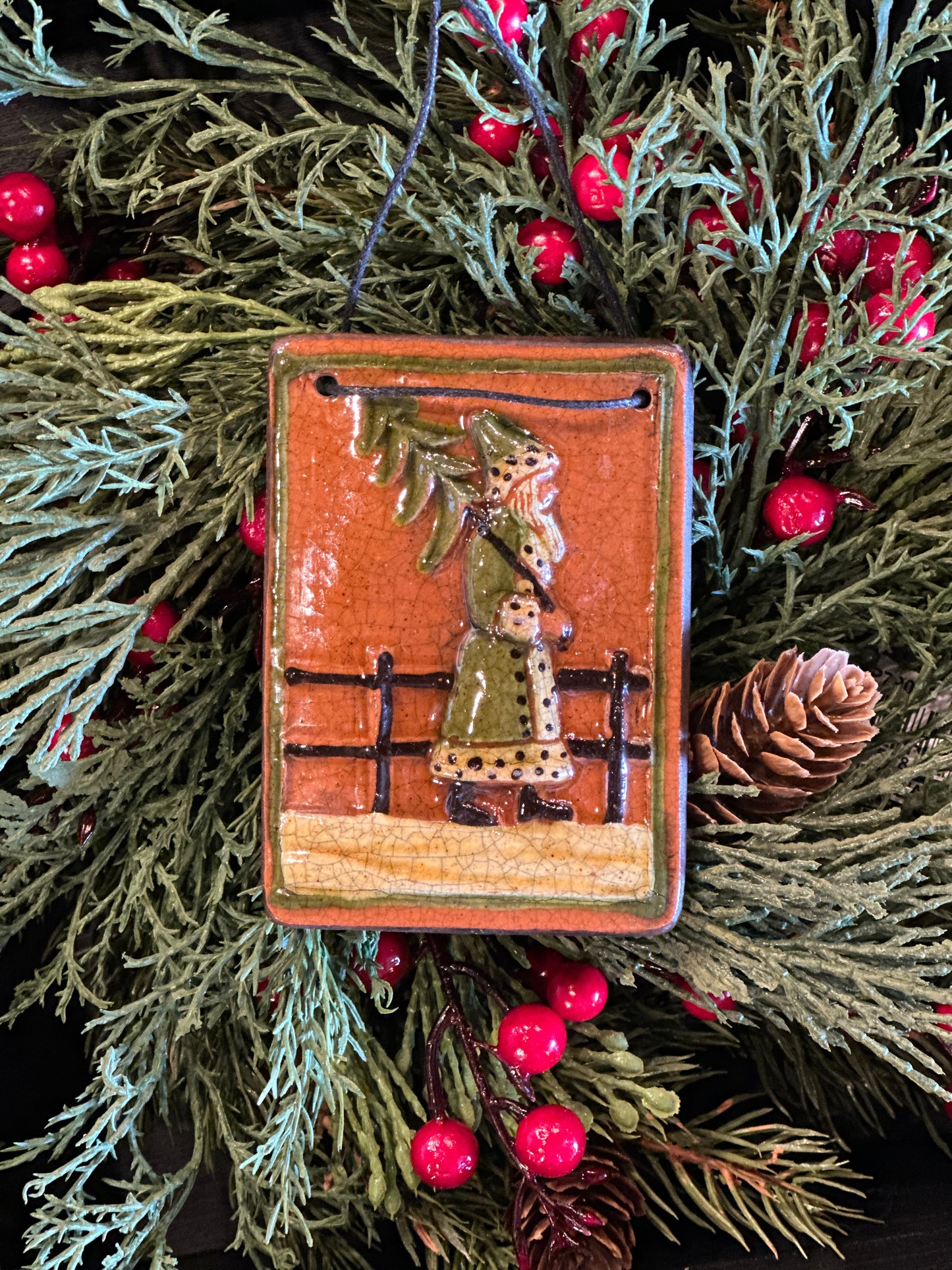 Shooner Strolling Santa Ornament