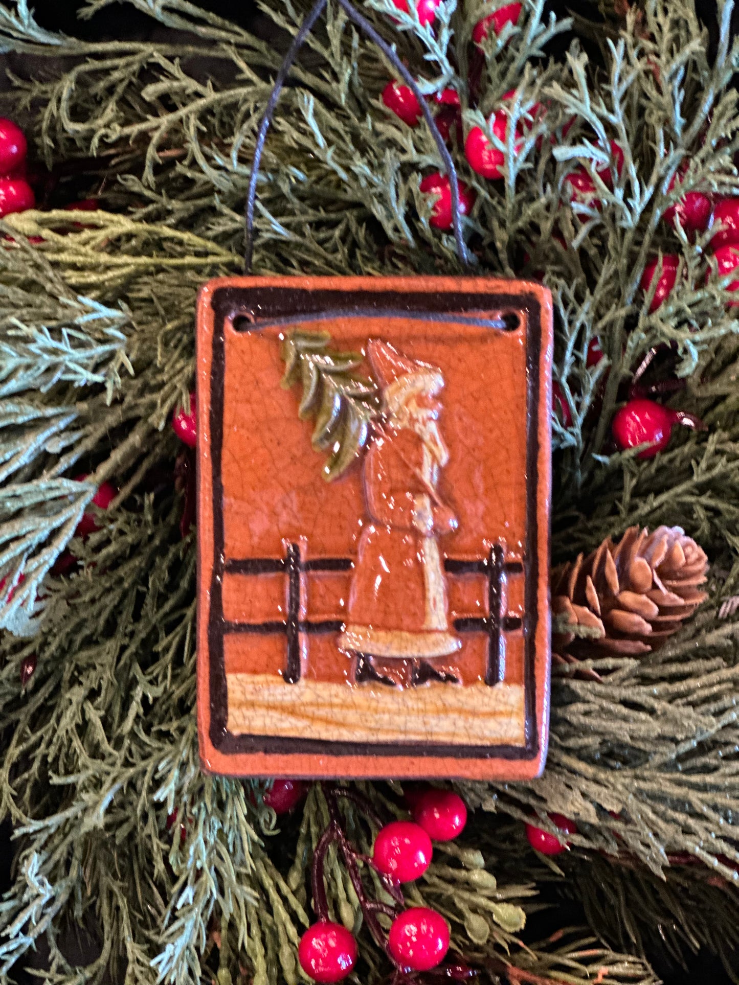 Shooner Strolling Santa Ornament