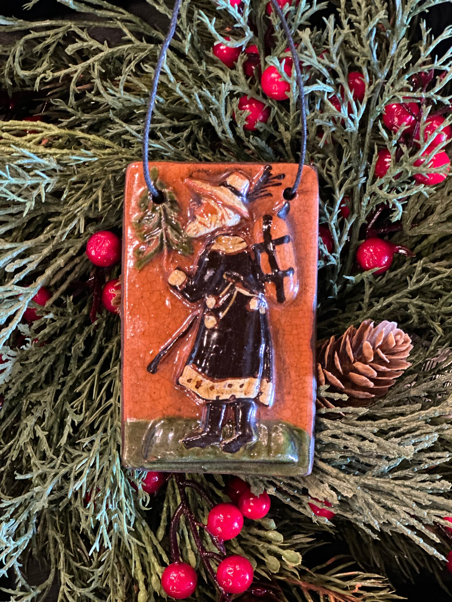 Shooner Striding Santa Ornament