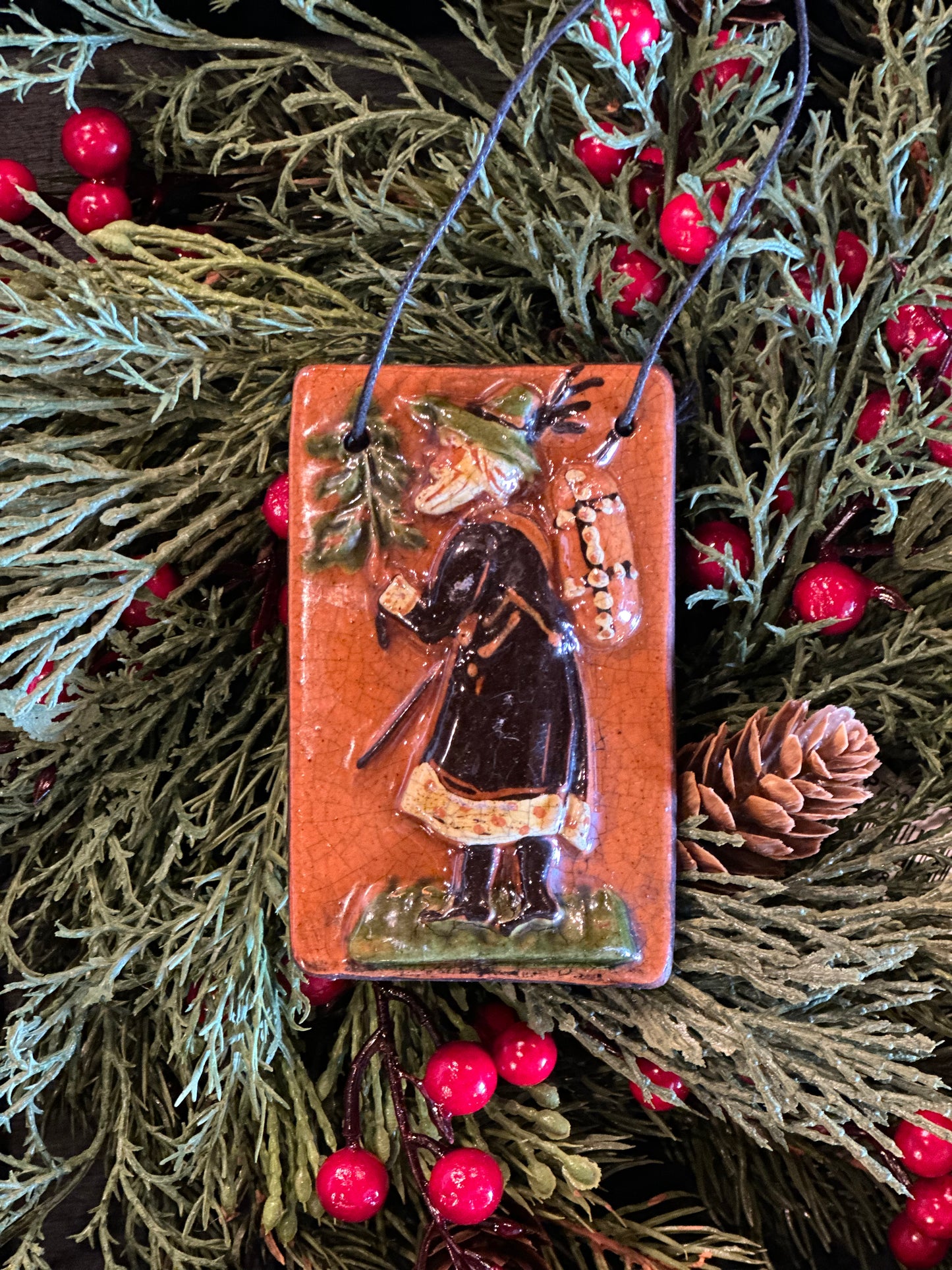 Shooner Striding Santa Ornament
