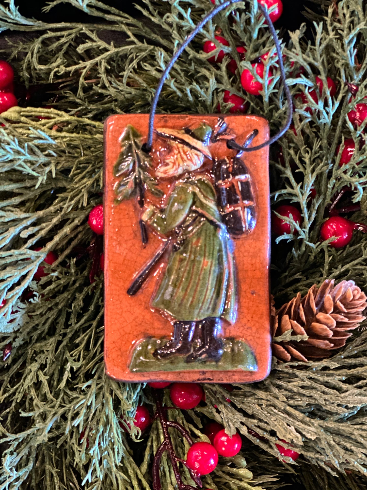 Shooner Striding Santa Ornament