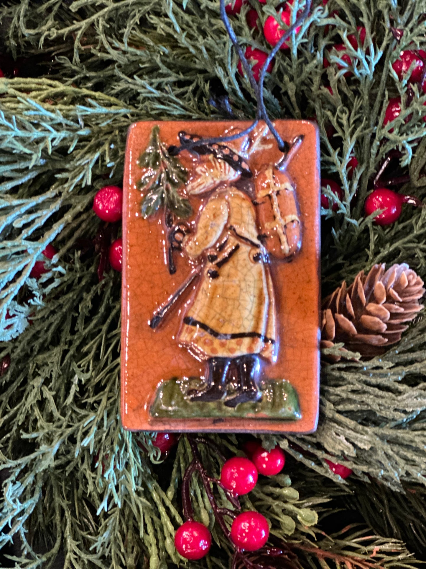 Shooner Striding Santa Ornament