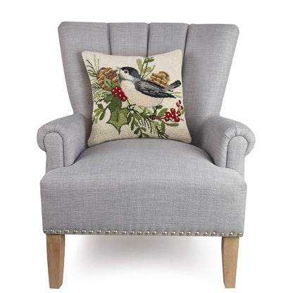 Winter Chickadee Hook Pillow - Susan Winget