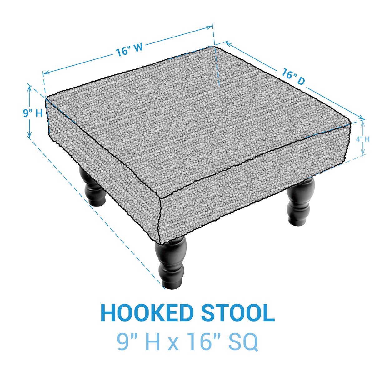 Bless Our Home Hooked Stool