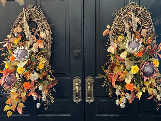 Fall Flower Door Basket