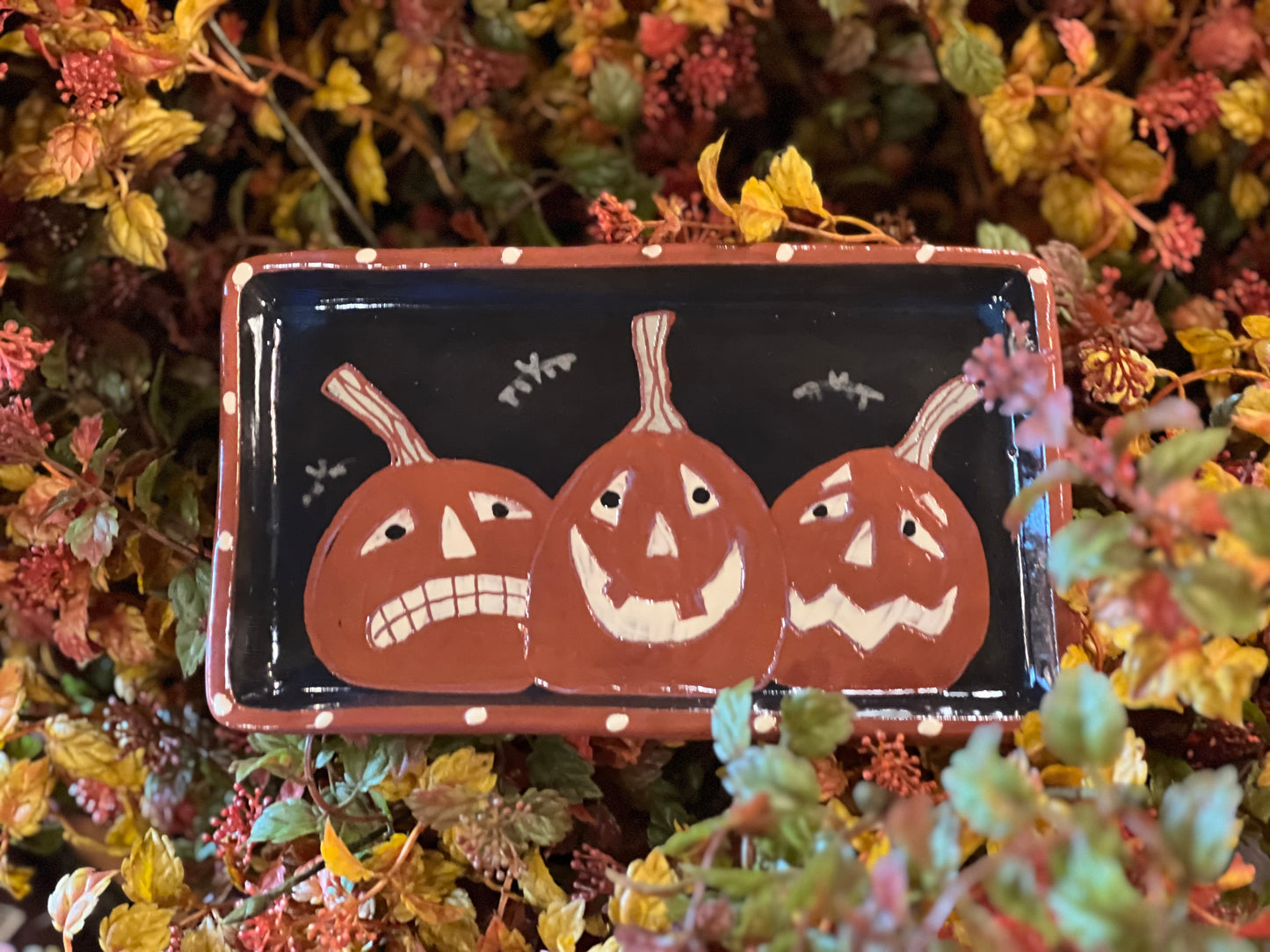 Red Oaks 3 Pumpkin Face Plate Fall