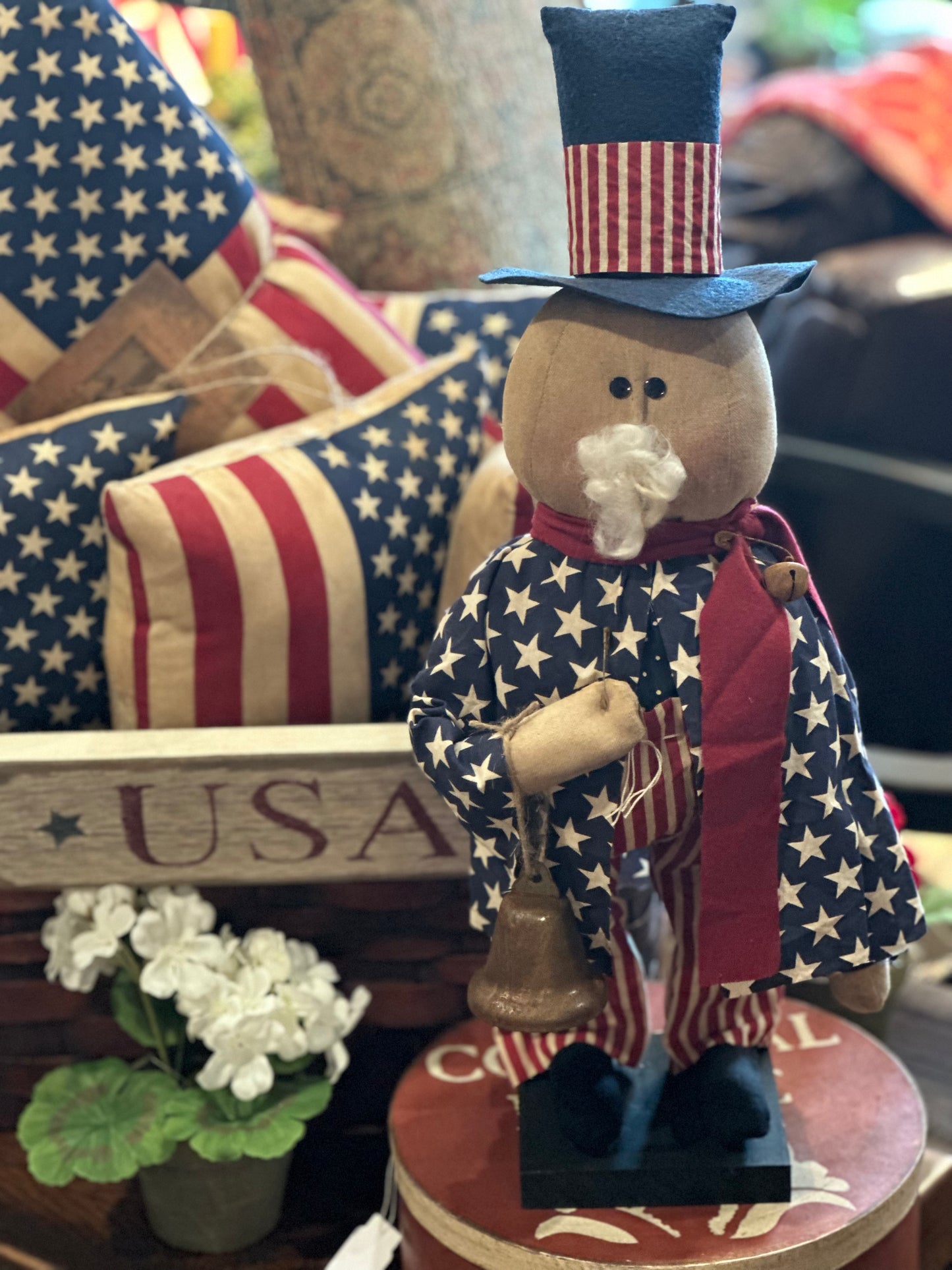 Handmade Standing Uncle Sam w/Bell