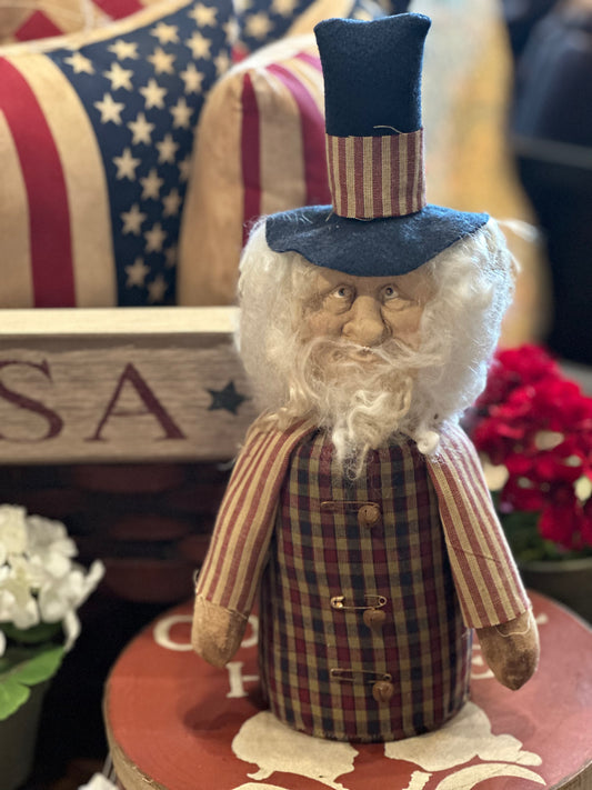 Handmade Sculpted Face Uncle Sam