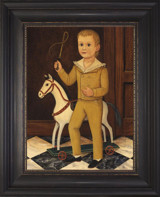 Boy with Horse Portrait Framed Art